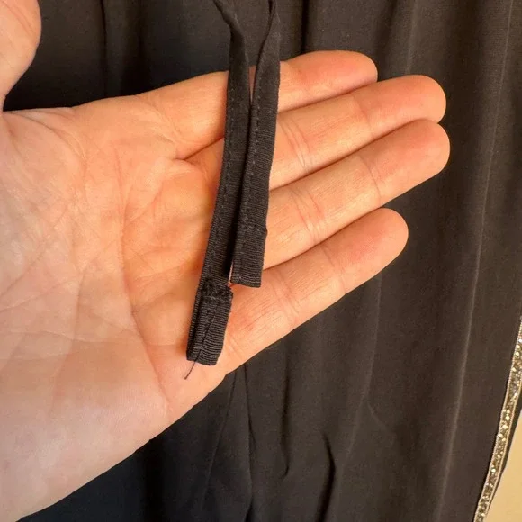 ZARA Black Jogger Pants Embellished Side Stripe Drawstring‎ Waist Tencel Size S - Picture 4 of 16